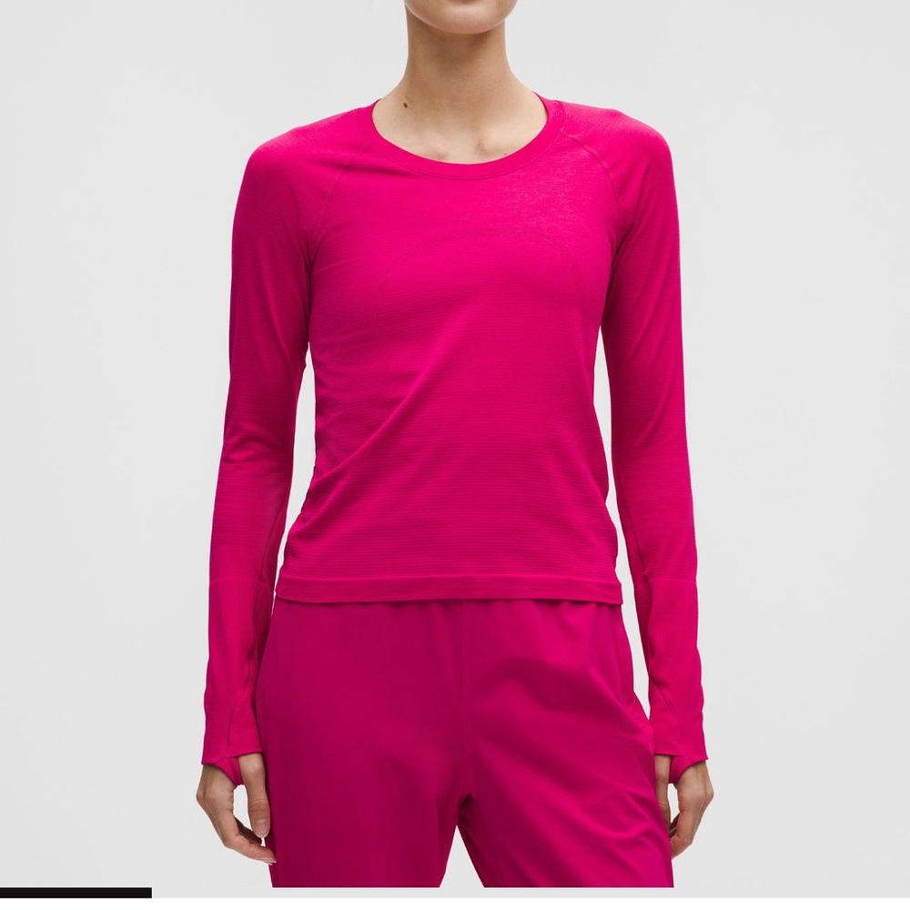 Lululemon Swiftly  Fuchsia Long Sleeve Top size 10